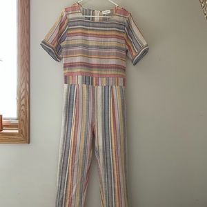 Citrus and Lemon Striped Jumpsuit